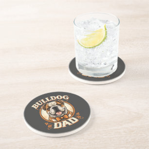 bulldog vader – schattige vintage bulldog vaderdag zandsteen onderzetter