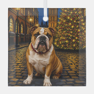 Bulldog Vakantie Glas Ornament