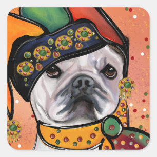 Bulldog Vierkante Sticker