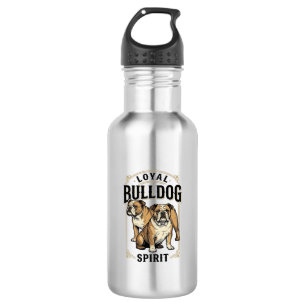 Bulldog Vintage T-shirt Twin Bulldogs Graveren Tee Waterfles