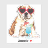 Bulldog Vinyl Sticker d'été (Feuille)