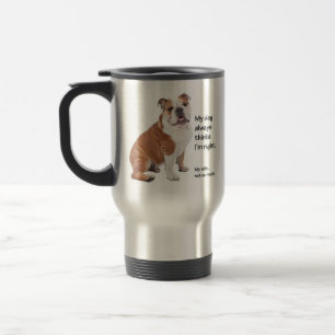 Bulldog / Vrouw Travel Mug Reisbeker