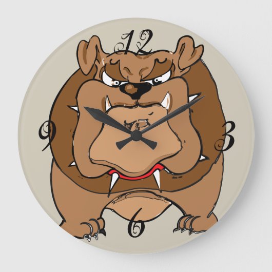Bulldog Wall Clock Grote Klok (Voorkant)