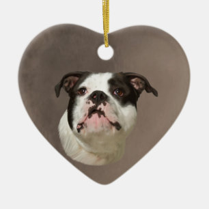 Bulldog Water Color Art Painting Keramisch Ornament