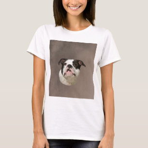 Bulldog Water Color Art Painting T-shirt