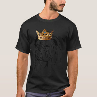 Bulldog Wearing Crown T-shirt