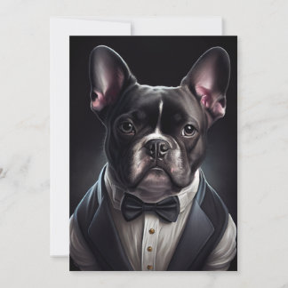 Bulldog Wearing Tuxedo Bedankkaart