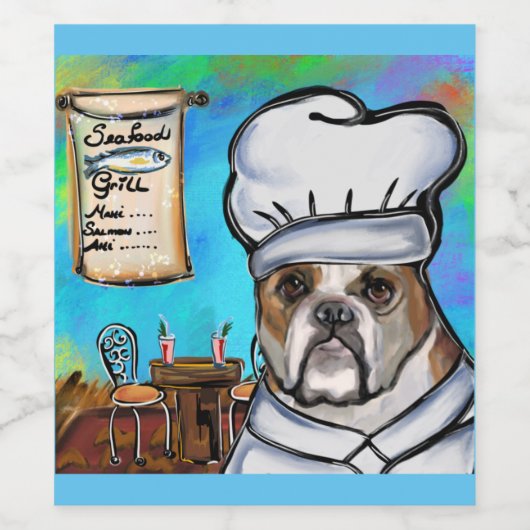 Bulldog Wijn Etiket (Enkel label)