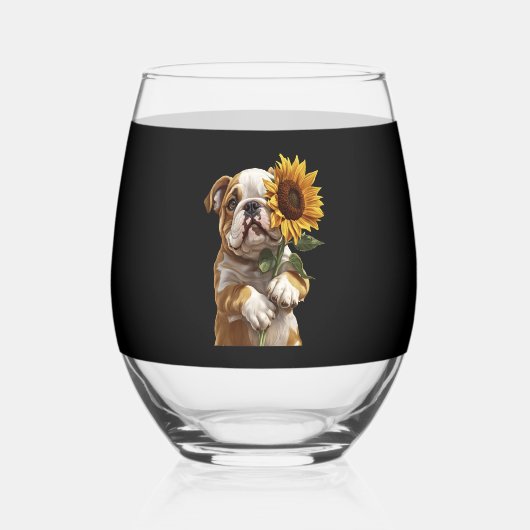 Bulldog  wijnglas zonder voet (Voorkant)