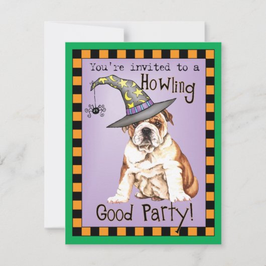 Bulldog Witch Invitation (Voorkant)