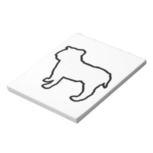 Bulldog Witte Silhouet Notitieblok