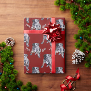 Bulldog Wrapping Paper Custom Dog kerstpaper Cadeaupapier