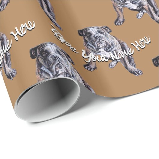 Bulldog Wrapping Paper Custom Dog kerstpaper Cadeaupapier (Rol Hoek)