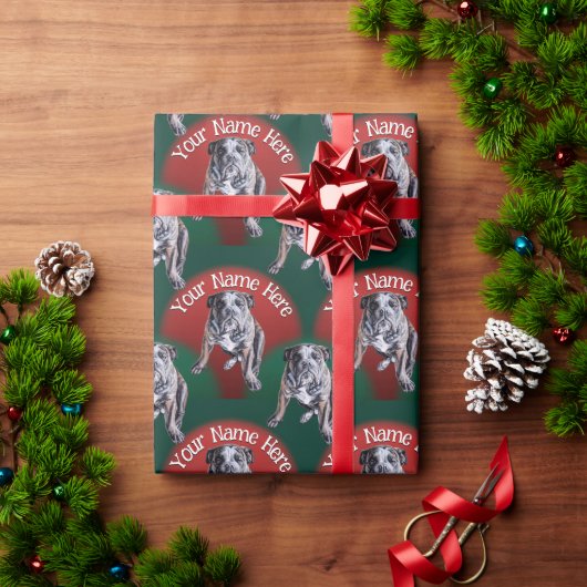 Bulldog Wrapping Paper Custom Dog kerstpaper Cadeaupapier (Feestdagen Geschenken)