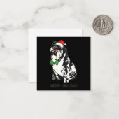 Bulldog Xmas Kerstmis Notitiekaartje (Voorkant / Achterkant in situ)