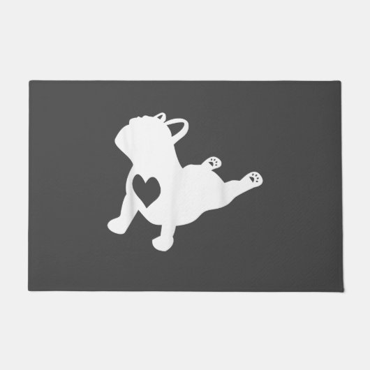 Bulldog Yoga Pose Love Heart Workout Gift Deurmat (Voorkant)