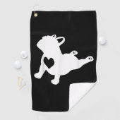 Bulldog Yoga Pose Love Heart Workout Gift Golfhanddoek (Insitu)