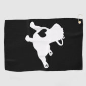 Bulldog Yoga Pose Love Heart Workout Gift Golfhanddoek (Horizontaal)