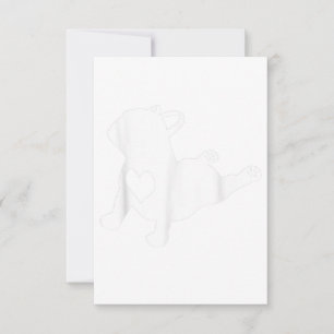 Bulldog Yoga Pose Love Heart Workout Gift RSVP Kaartje