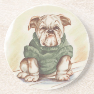 bulldog zandsteen onderzetter