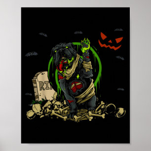 Bulldog Zombie Hond Grappige Zombie Hond Halloween Poster