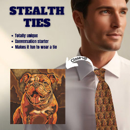 Bulldogliefhebbers Noveltie Stealth Halsdas Stropdas