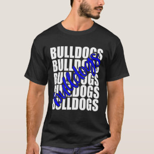 Bulldogs Blue School Sports Fan Team Spirit T-shirt