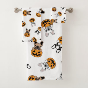 Bulldogs D'Halloween Et Motif Citrouille