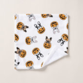 Bulldogs D'Halloween Et Motif Citrouille (Gant de toilette)