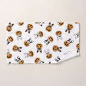 Bulldogs D'Halloween Et Motif Citrouille (Serviette à main)