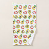 Bulldogs français dans la piscine de fruits Flotte (Serviette à main)