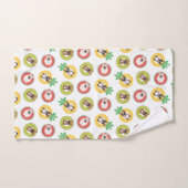 Bulldogs français dans la piscine de fruits Flotte (Serviette à main)