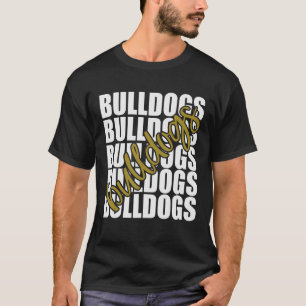 Bulldogs Gold School Sports Fan Team Spirit T-shirt