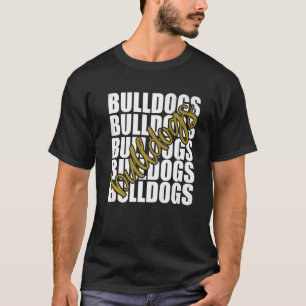 Bulldogs Gold School Sports Fan Team Spirit T-shirt
