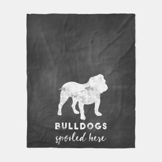 Bulldogs hier  Chalkboard Fleece Deken (Voorkant)