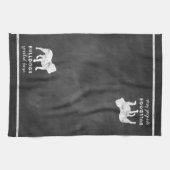 Bulldogs hier  Chalkboard Theedoek (Horizontaal)