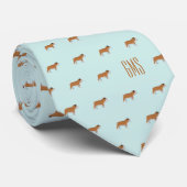 Bulldogs Pattern Monogram Stropdas (Opgerold)
