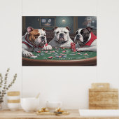 Bulldogs playing poker poster (Keuken)