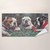 Bulldogs playing poker Serviette de bain (Serviette de bain)