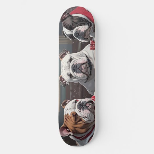 Bulldogs playing poker skateboard (Voorkant)