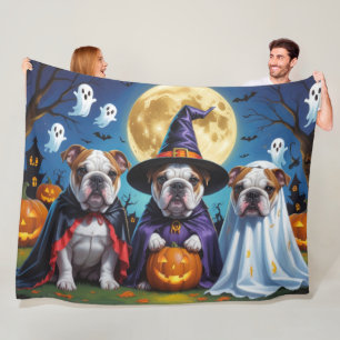 Bulldogs Pumpkin Halloween Grappig Fleece Deken