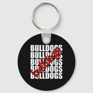 Bulldogs Red School Sports Fan Team Spirit Sleutelhanger