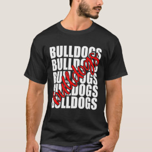 Bulldogs Red School Sports Fan Team Spirit T-shirt