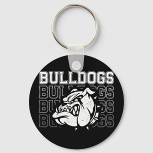 Bulldogs schoolgeest mascotte vintage sport fan sleutelhanger
