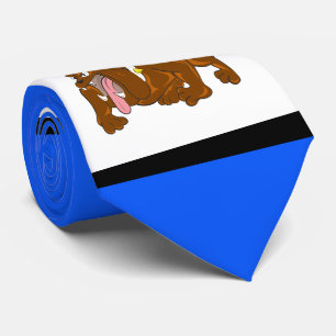 Bulldogs Sport Blauw Rood Wit Necktie Stropdas