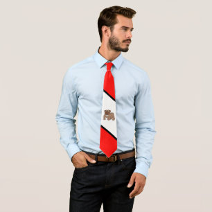 Bulldogs Sportteam Red White Necktie Stropdas