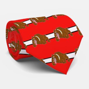 Bulldogs Sportteam Red White Necktie Stropdas