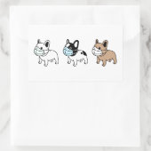 BULLDOGS WEARING FACE MASKS RECTANGLE STICKER (Tas)