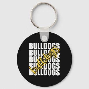 Bulldogs Yellow School Sports Fan Team Spirit Sleutelhanger