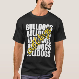 Bulldogs Yellow School Sports Fan Team Spirit T-shirt